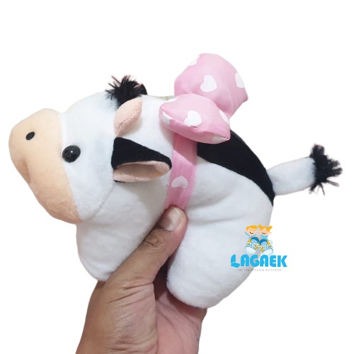 Boneka SAPI Pita SuperCute- Boneka Anak - Mainan Anak - Dolls - Toys COW 18 cm Edukasi Anak