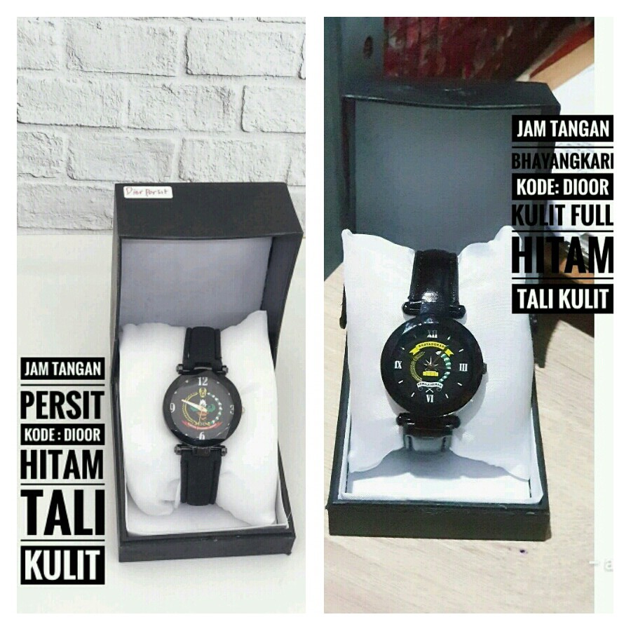 JAM TANGAN WANITA PSK PSH D.I.O.R TALI KULIT HITAM BHAYANGKARI PERSIT PIA AG IKKT JALASENASTRI