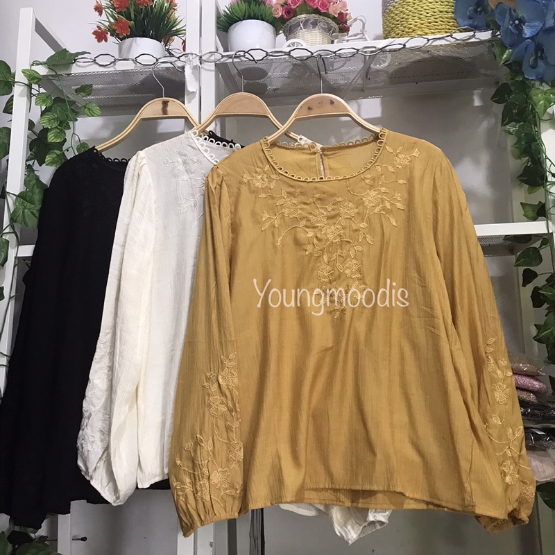 youngmoodis laudya blouse bordir import