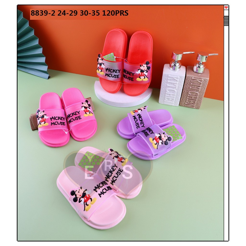 TOKOERS Sandal Anak Perempuan / Sandal Selop Anak Import Umur 4 5 6 tahun - Sandal Jelly Mickey Mouse - XNY8839-2