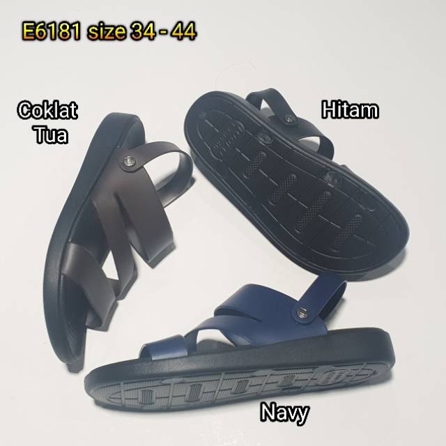 LUOFU ORIGINAL jelly sandal karet empuk murah pria sendal tali cowok import e6181