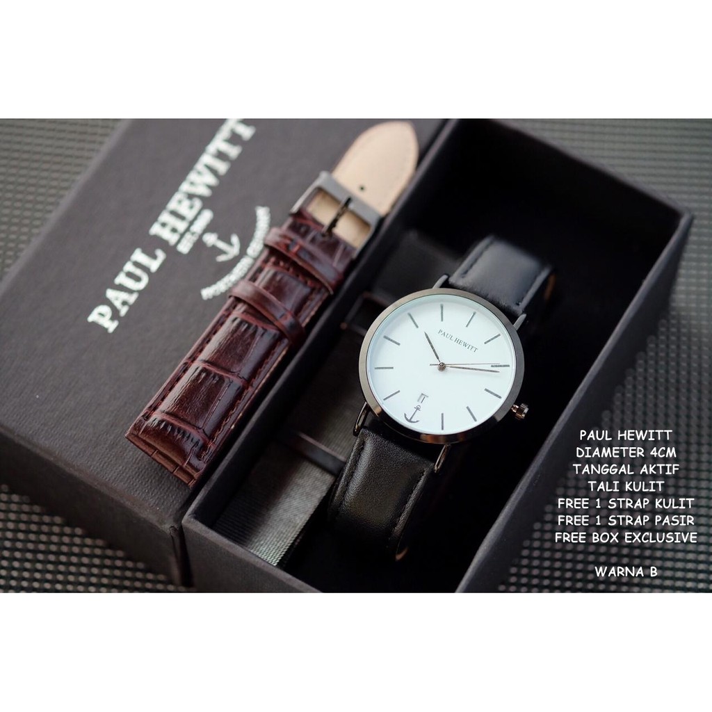 Jam Tangan Pria/Cowok Paul hewitt paket tanggal aktif tali kulit