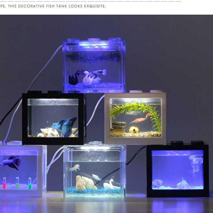 AKUARIUM MINI IKAN CUPANG HIAS AQUARIUM AQUASCAPE MINI KECIL LEGO KOTAK UNIK AKRILIK MURAH A04