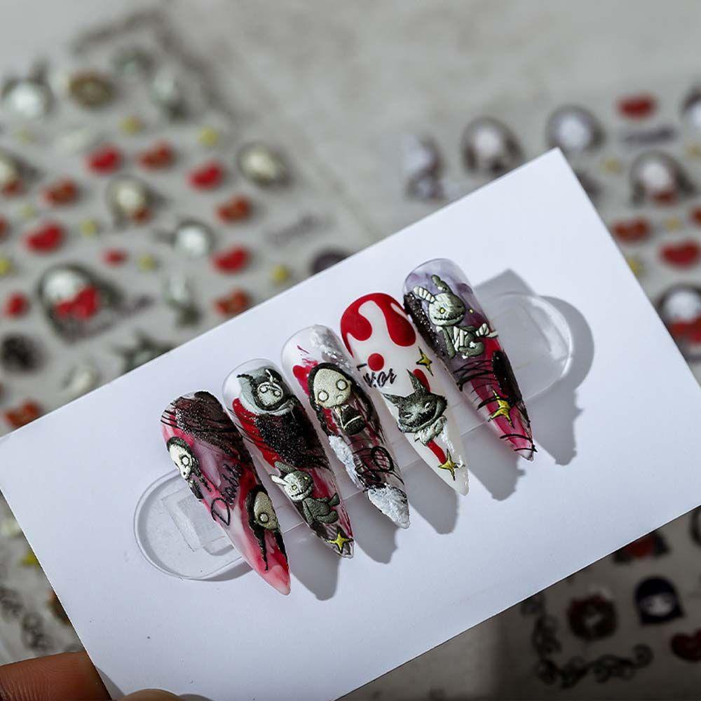 Agustinina Kartun Stiker Kuku Wanita SPY FAMILY Anya Perekat Diri Nail Art Dekorasi