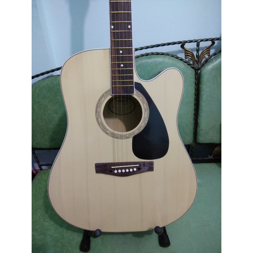 Gitar Akustik Yamaha Warna Natural Pick Guard Sunkay Wood Senar String Trusrod Jumbo Jakarta Murah