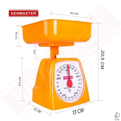 Kenmaster Timbangan kue 5kg Timbangan Jarum Kitchen Scale Timbangan Duduk 5 kg Murah Merah Putih Orange