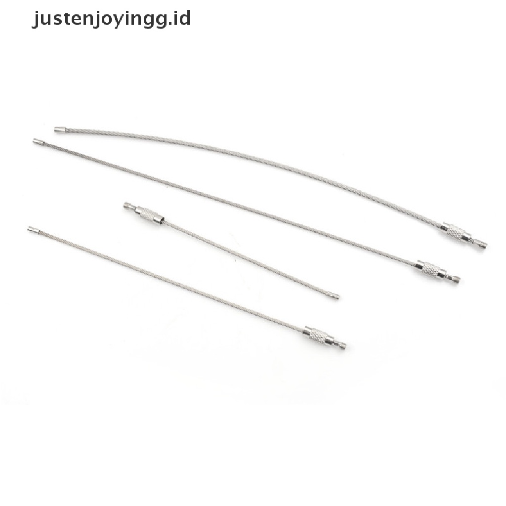 10pcs Gantungan Kunci Kabel Kawat Bahan Stainless Steel Ukuran 10 / 15 / 20cm Untuk Alat Hiking