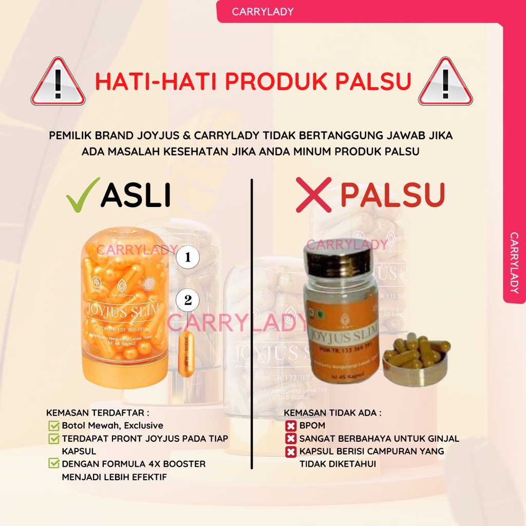 JOYJUS SLIM KAPSUL ORIGINAL JOY JUS CAPSUL PELANGSING TUBUH ALAMI BERHOLOGRAM ASLI BPOM DIET DETOX