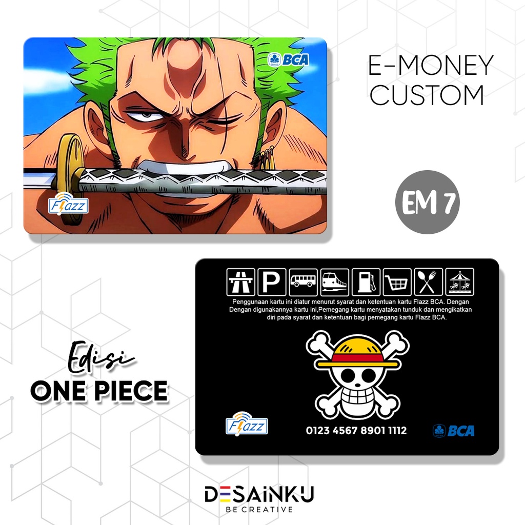 TERMURAH!!! Emoney One Piece Edition / Emoney Anime / E-TOLL TAPCASH TAP CASH BRIZZI FLAZZ BCA