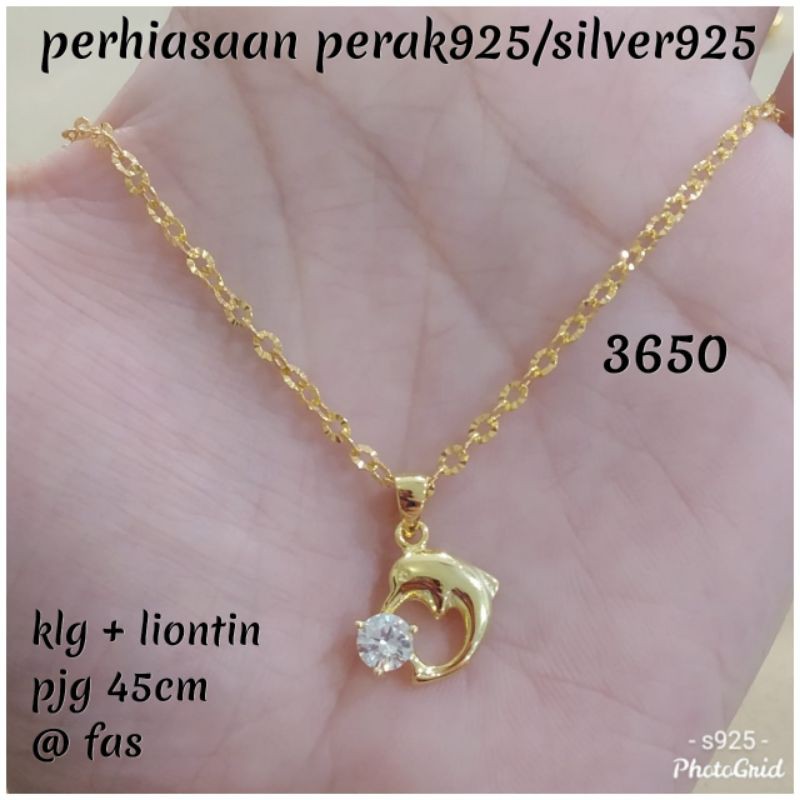 KALUNG+LIONTIN DOLHPIN KUNING 3650 PERAK 925