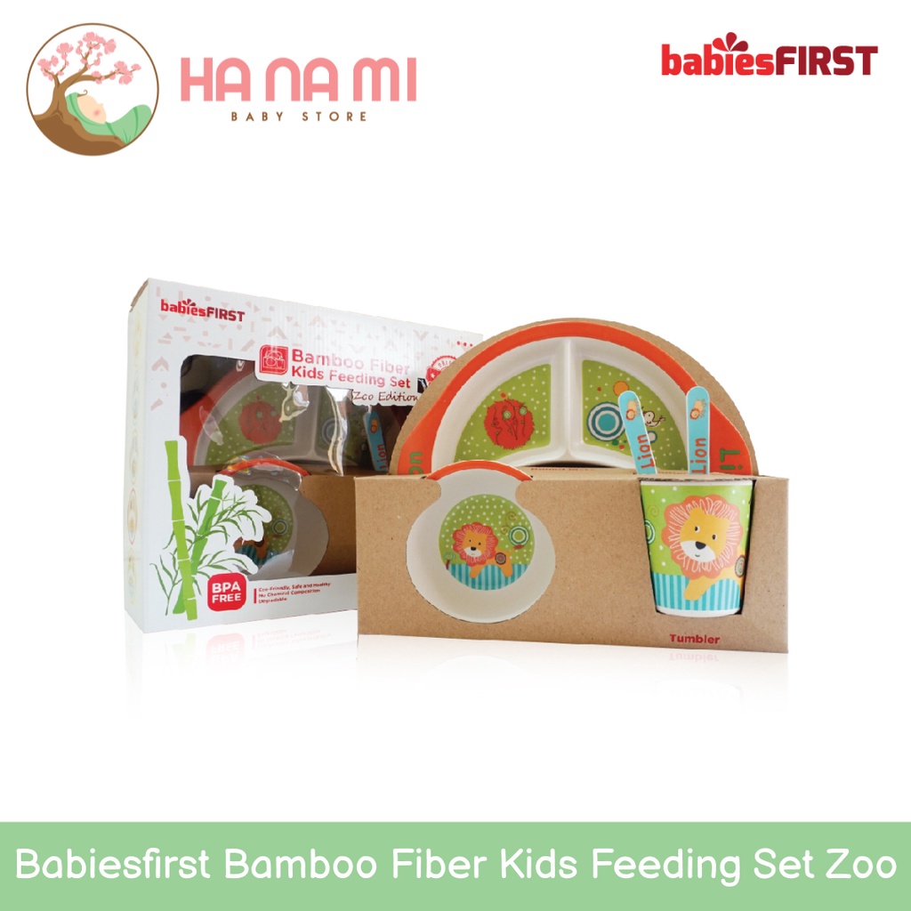 BabiesFirst Bamboo Feeding Set Zoo Edition