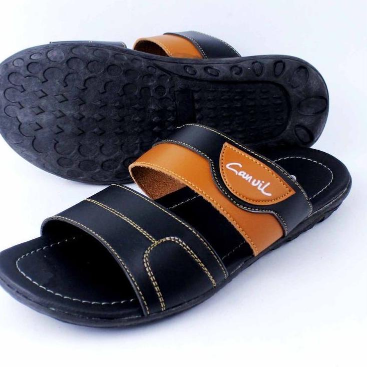 Terbaru.. Sandal kulit slop pria carvil berkualitas
