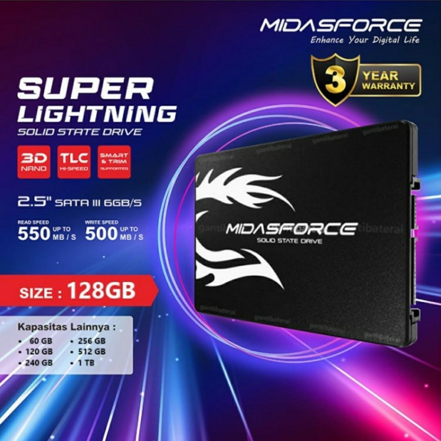 SSD | SSD Midasforce 128GB Super Lightning - SATA III 6GB/S Original