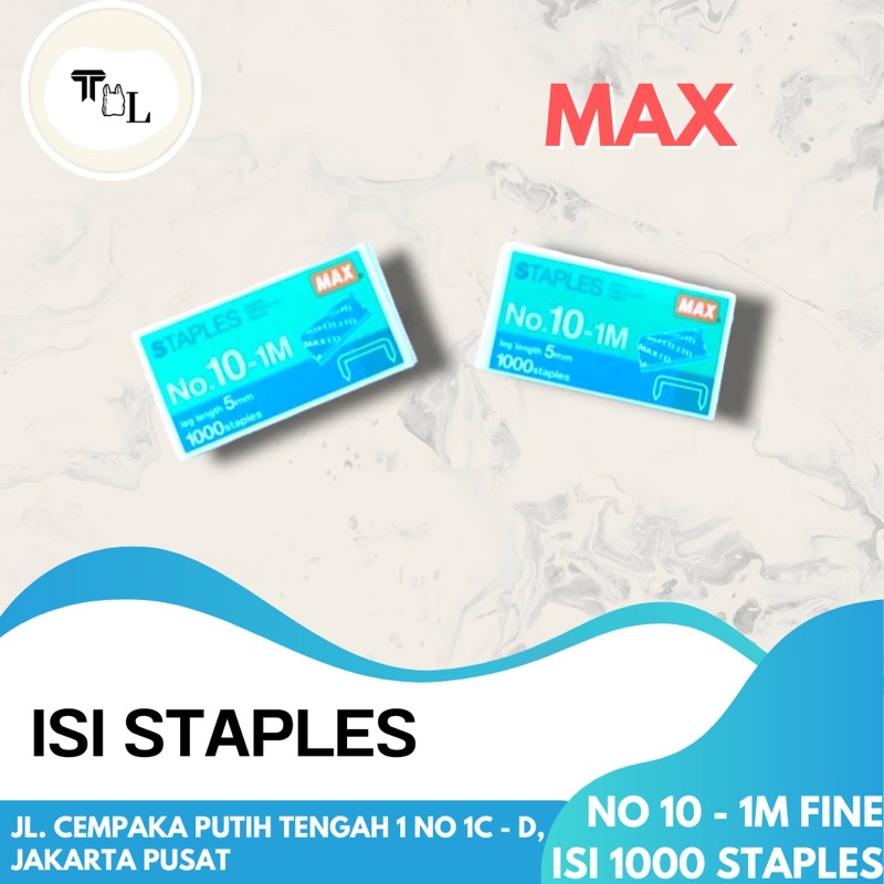 

Isi Staples Max - 1000 staples - No 10-1M