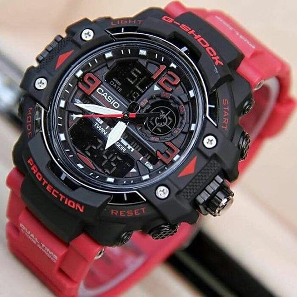 ASLI ORIGINAL JAM TANGAN SPORT TERLARIS NEW G SHOCK GWN8600 MERAH HITAM PALING LAKU MURAH JAMINAN M