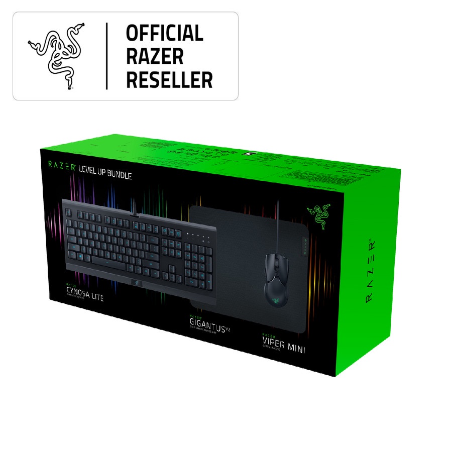 Razer Level Up Bundle - Keyboard Cynosa Lite, Mouse Viper Mini, Mousepad Gigantus V2 Medium - Garansi Resmi ORIGINAL 100%