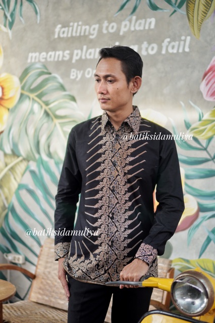 Sidamuliya Batik Kemeja Pria Slimfit Premium Anubhawa Lengan Panjang