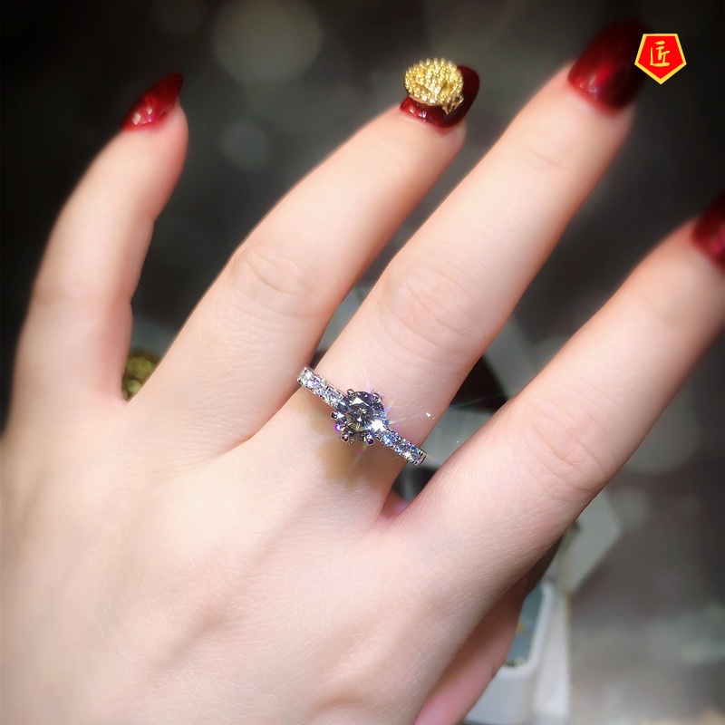 [Ready Stock]New Creative Bowknot Ring Pt950 Moissanite