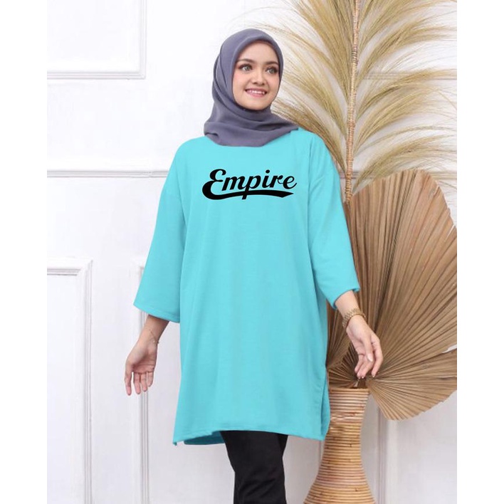 KAOS OVERSIZE TOP HIJAB WANITA BASIC EMPIRE / OVERSIZE SLIT BLOUSE