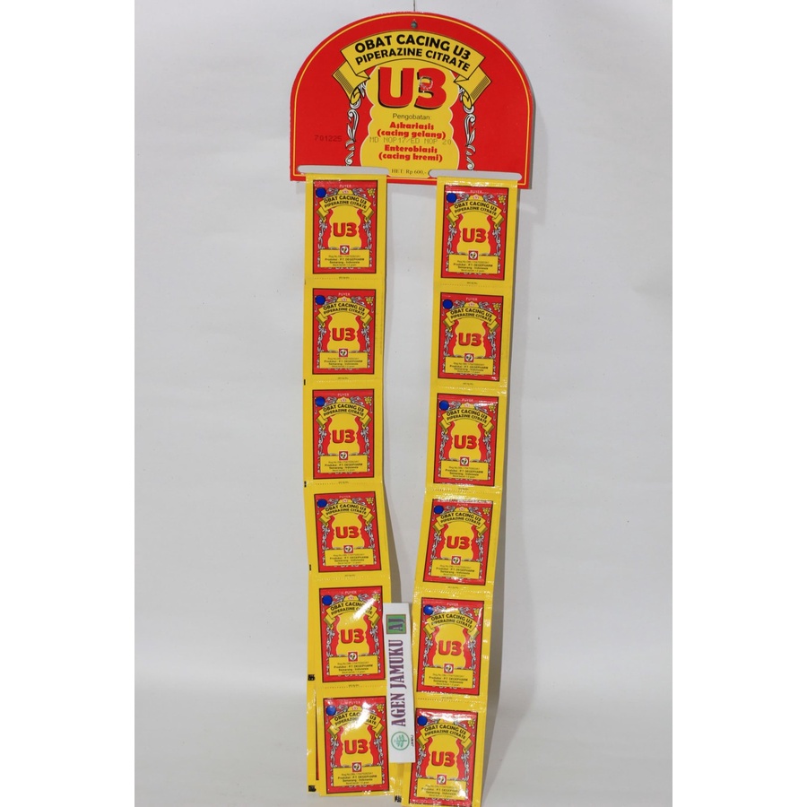 PUYER OBAT CACING U3 CAP JAGO 1 Hanger @24 sachet