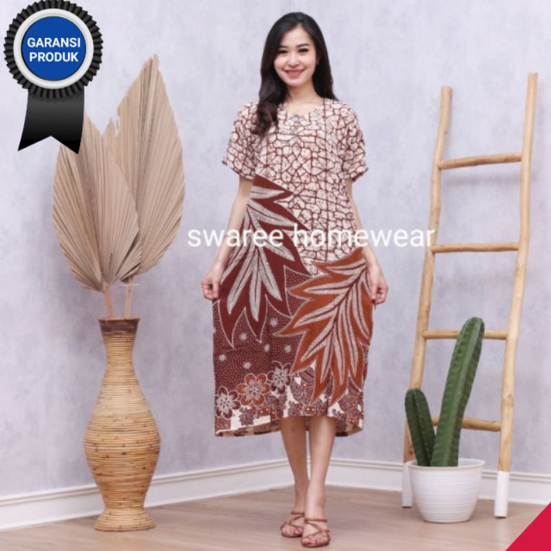 Baju Daster Wanita Kekinian Pakaian Remaja Perempuan Cewek Dewasa Lengan Pendek Busui Ibu Menyusui Bahan Rayon Model Fashion Busui Friendly Casual Santai Tidur Harga Grosir Murah Terbaru Modis Ukuran Size LD 105 Dress Motif Batik Khas Pekalongan Bisa COD