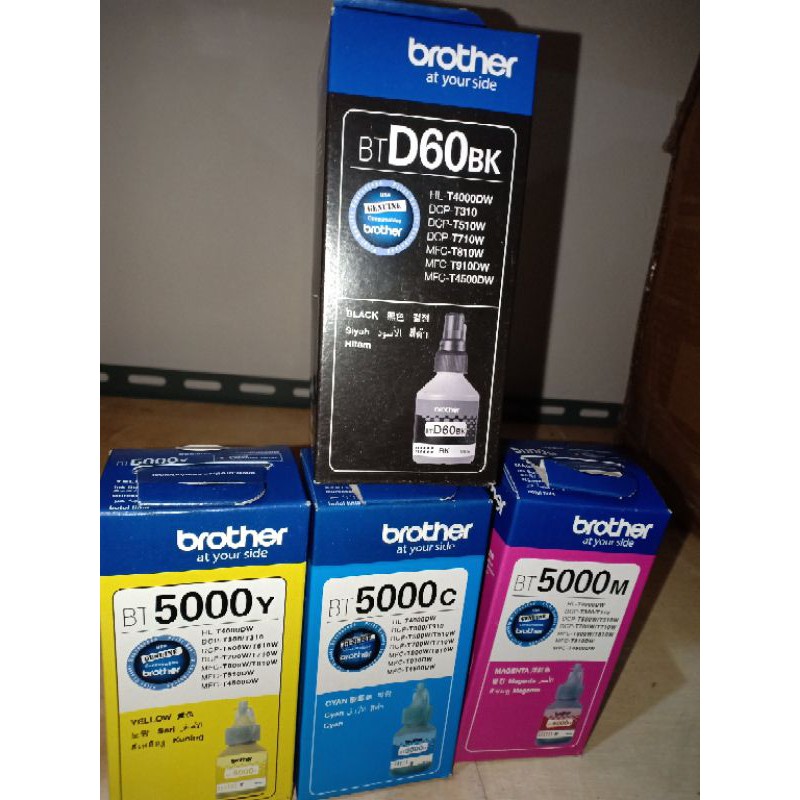 Tinta Brother BT D60Bk Black dan BT 5000 Color satu set compatible