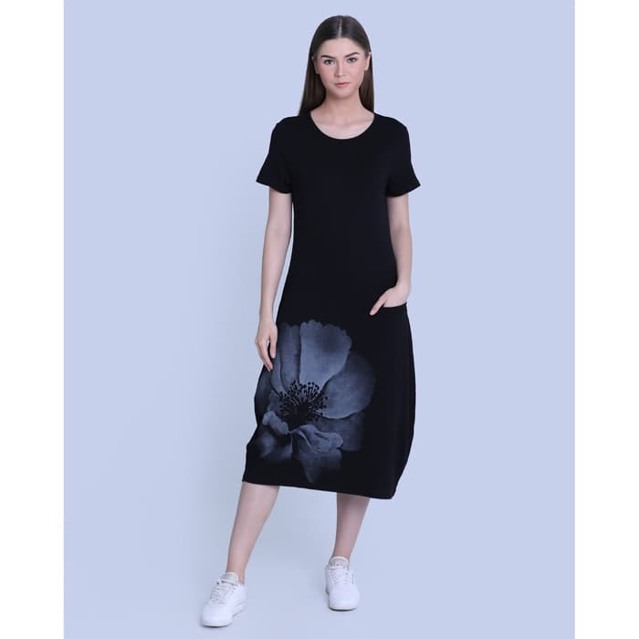 Dress Wanita Miyoshi Jeans MY18DR188WT Black Knitting