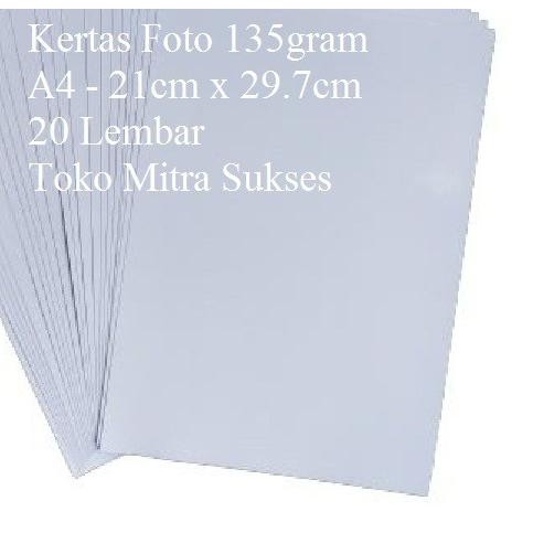 

✈ Kertas Foto Glossy 135gram A4 ●