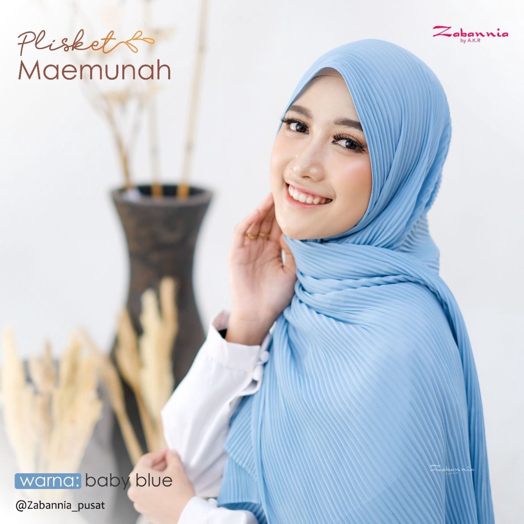Zabannia Pasmina Plisket Maemunah Murah Premium 180 x 75