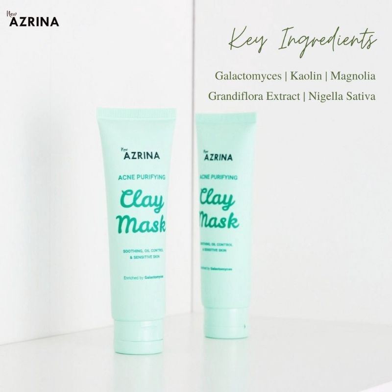 [ READY STOCK ] AZRINA PURE CHARCOAL MUD MASK &amp; ACNE PURIFYING CLAY MASK