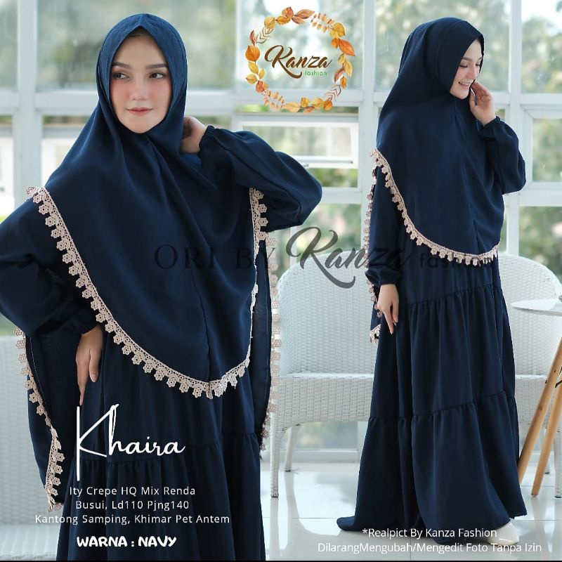 Gamis syar'i  polos ORI Kanza Khaira Syar'i Ity crepe