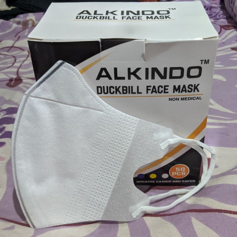 Masker DuckBill Garis Emboss CareIndo, Facemask, Wemask, hitam putih