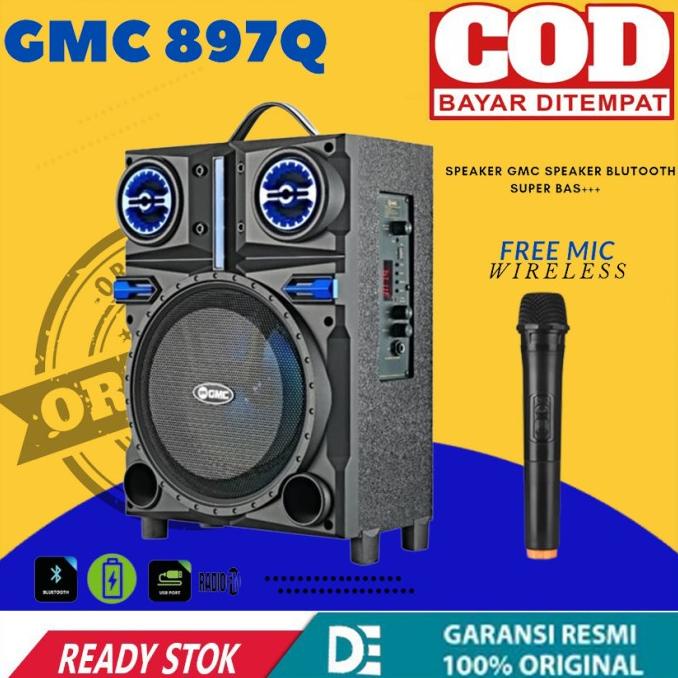 GMC SPEAKER BLUETOOTH PORTABLE 6.5INCH GMC 897Q SPEAER KARAOKE SDF651651E