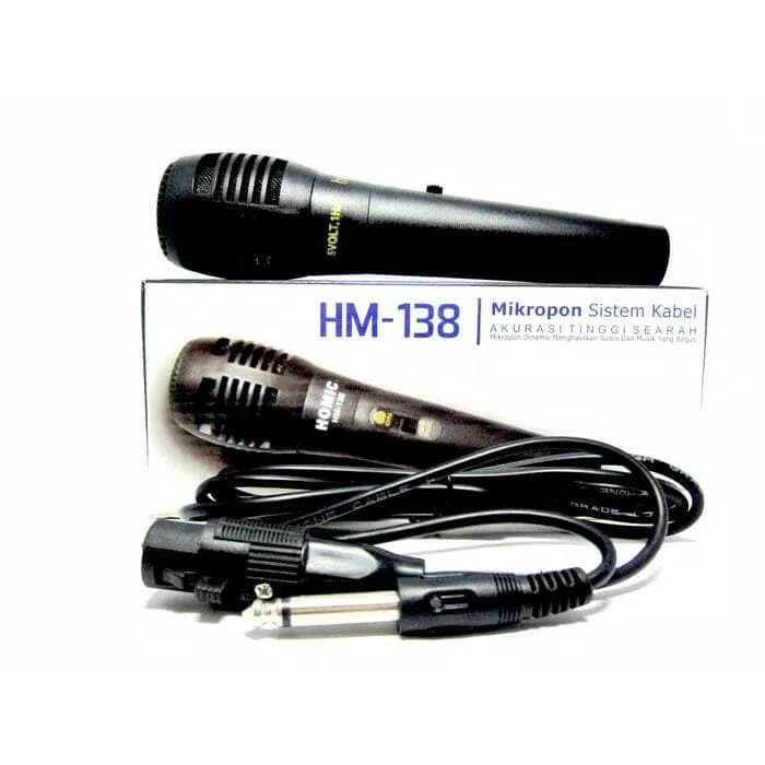 Mic Kabel Single Microphone HOMIC HM-138 Suara Jernih  Original