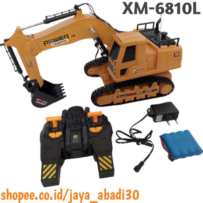 MAINAN MOBIL RC REMOTE CONTROL TRUCK EXCAVATOR GARUK KUNING KECOKLATAN XM-6810L