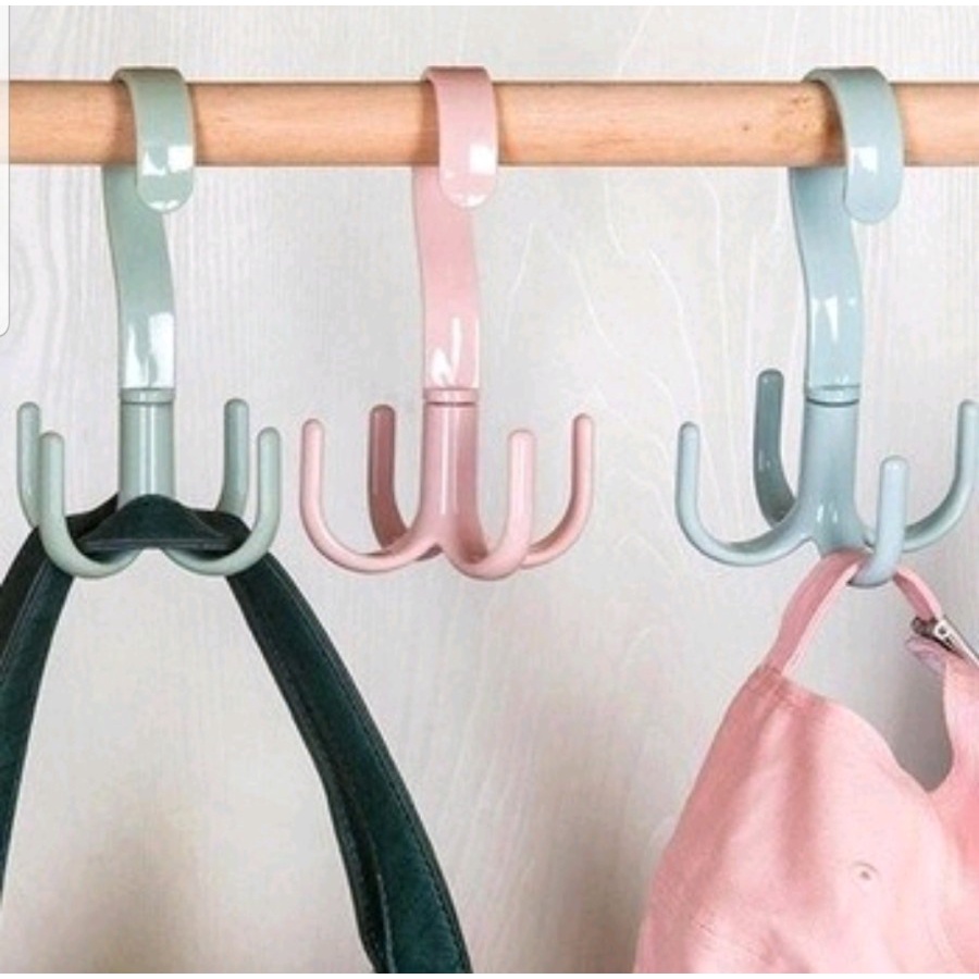 GANTUNGAN 4 KAIT PUTAR 360 DERAJAT // HANGER CANTOLAN BAJU 4 KAIT SERBAGUNA TOSCA - BC