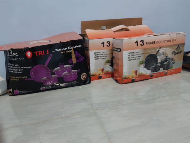 Panci Set 13 Pcs Tri J Bahan Marble Bergaransi