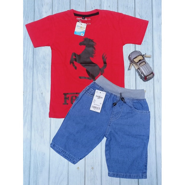 STJR - PREMIUM SETELAN BAJU KAOS ANAK MOTIF KARAKTER DAN JEANS PENDEK 1-10 TAHUN PART 1-ferari