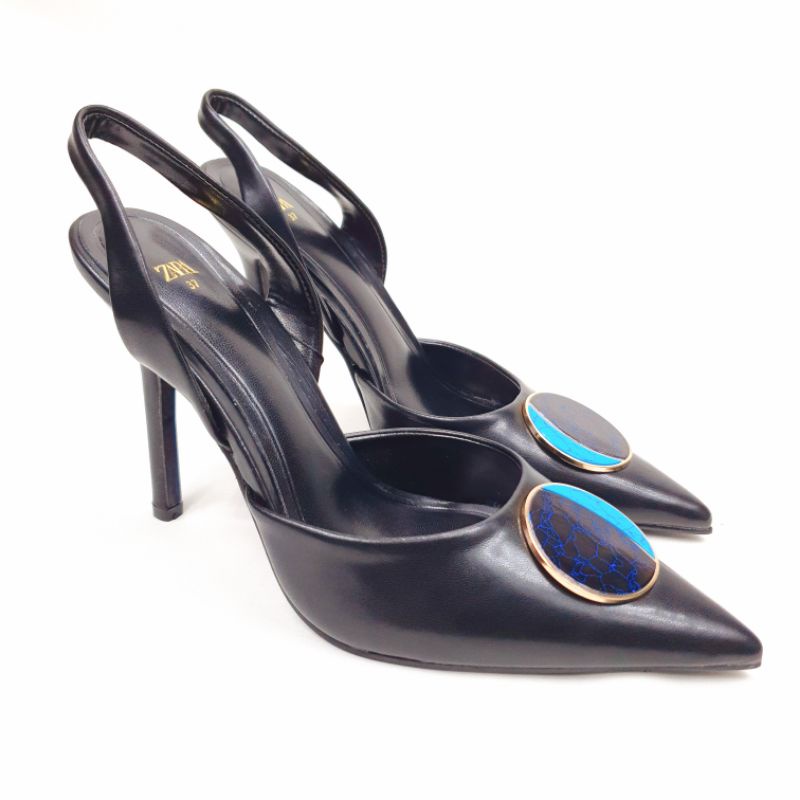 ZR Slingback 9cm Heels with Two Tone Gasper