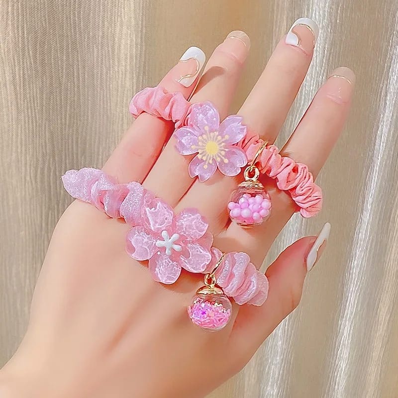 BAJUKIDDIE SCRUNCHIE FLOWER KARET RAMBUT ALA JEPANG KOREA AKSESORIS FASHION CEPOL PONYTAIL LUCU