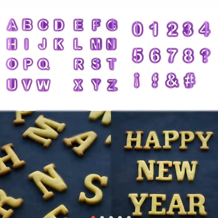 Cetakan huruf alphabet import decoration fondant cake kitchenware, Alat cetakan alphabet emboss deko