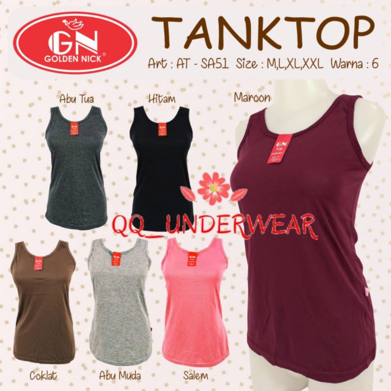 TANKTOP / KAOS DALAM/ SINGLET WANITA GOLDEN NICK TALI BESAR /TALI KECIL