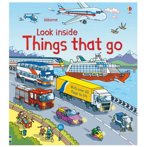 Buku Pengetahuan / Ensiklopedia Anak Import Usborne Look Inside Things That GO >60flaps