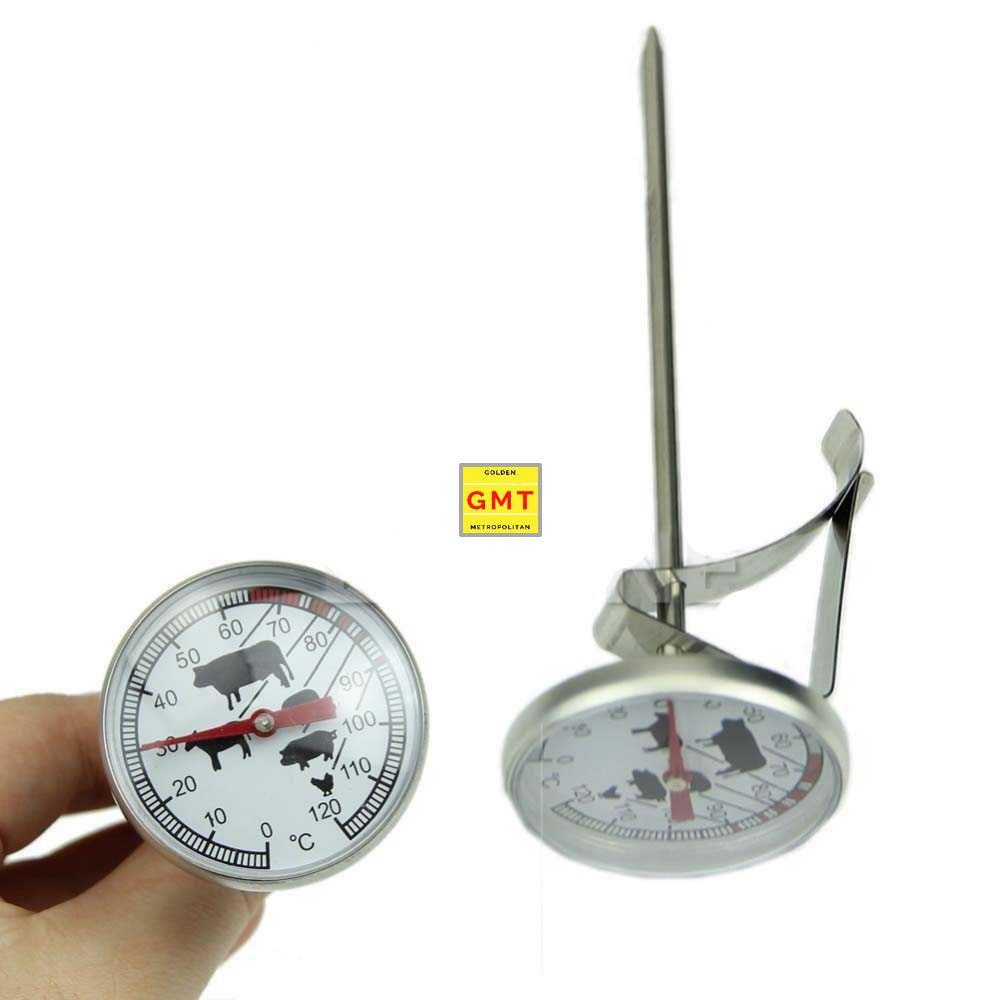 Thermometer Dapur Stainless Akurat Baca Instant Meat Gauge Read Probe-D9144