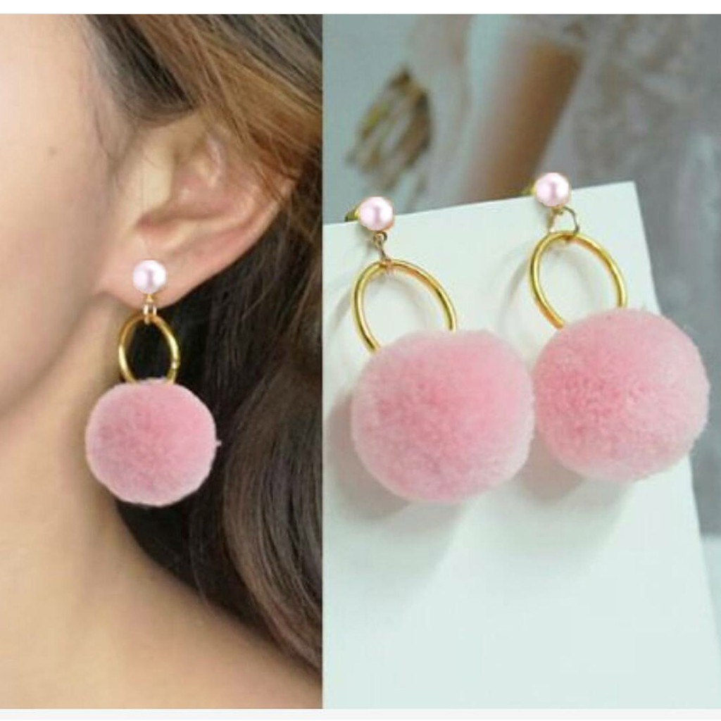 ANTING FASHION WANITA KEKINIAN MODEL TUSUK POMPOM MISS  30