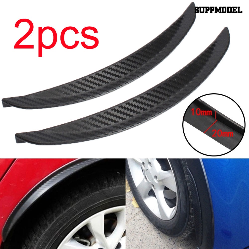 2 Pcs Strip Karet Pelindung Fender Mobil Bahan Serat Karbon Ukuran 24.5cm