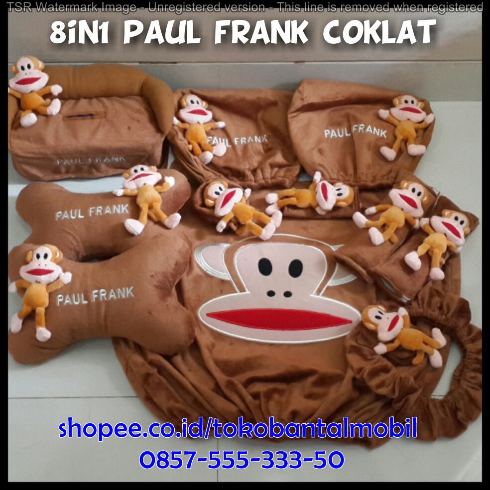 Bantal Mobil 8in1 Boneka Paul Frank Cokelat