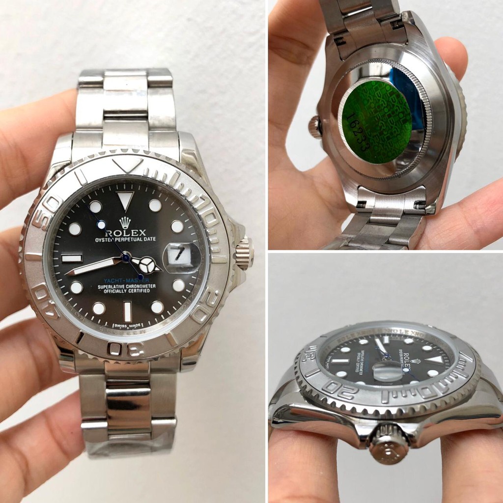 JAM TANGAN PRIA ROLEX YATCH MASTER AUTOMATIC RANTAI SILVER