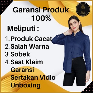 kemeja wanita casual blouse wanita korean style oversize polos lengan panjang terbaru kekinian SS04-2