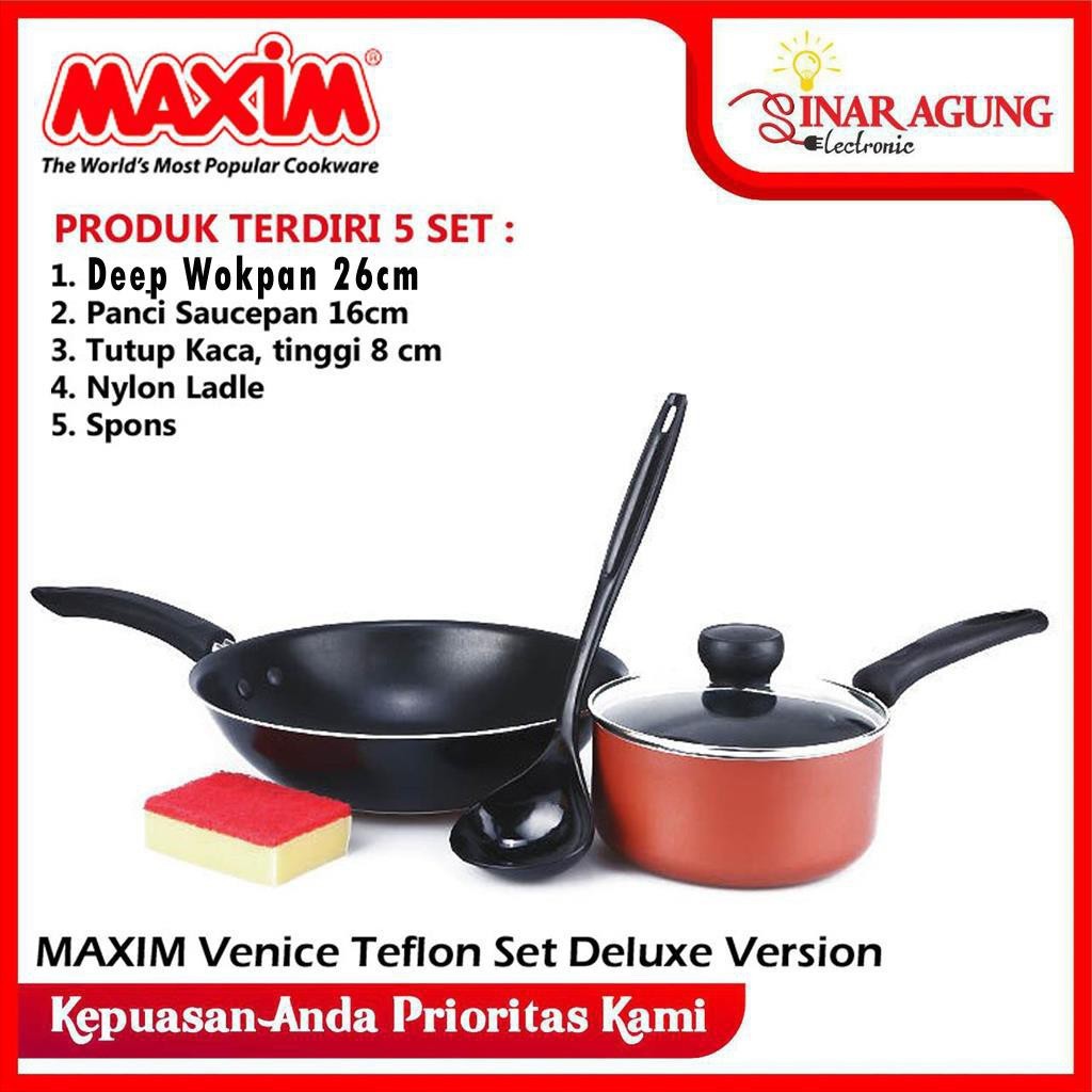 Maxim Venice Cookware Teflon Set [5 Pcs]